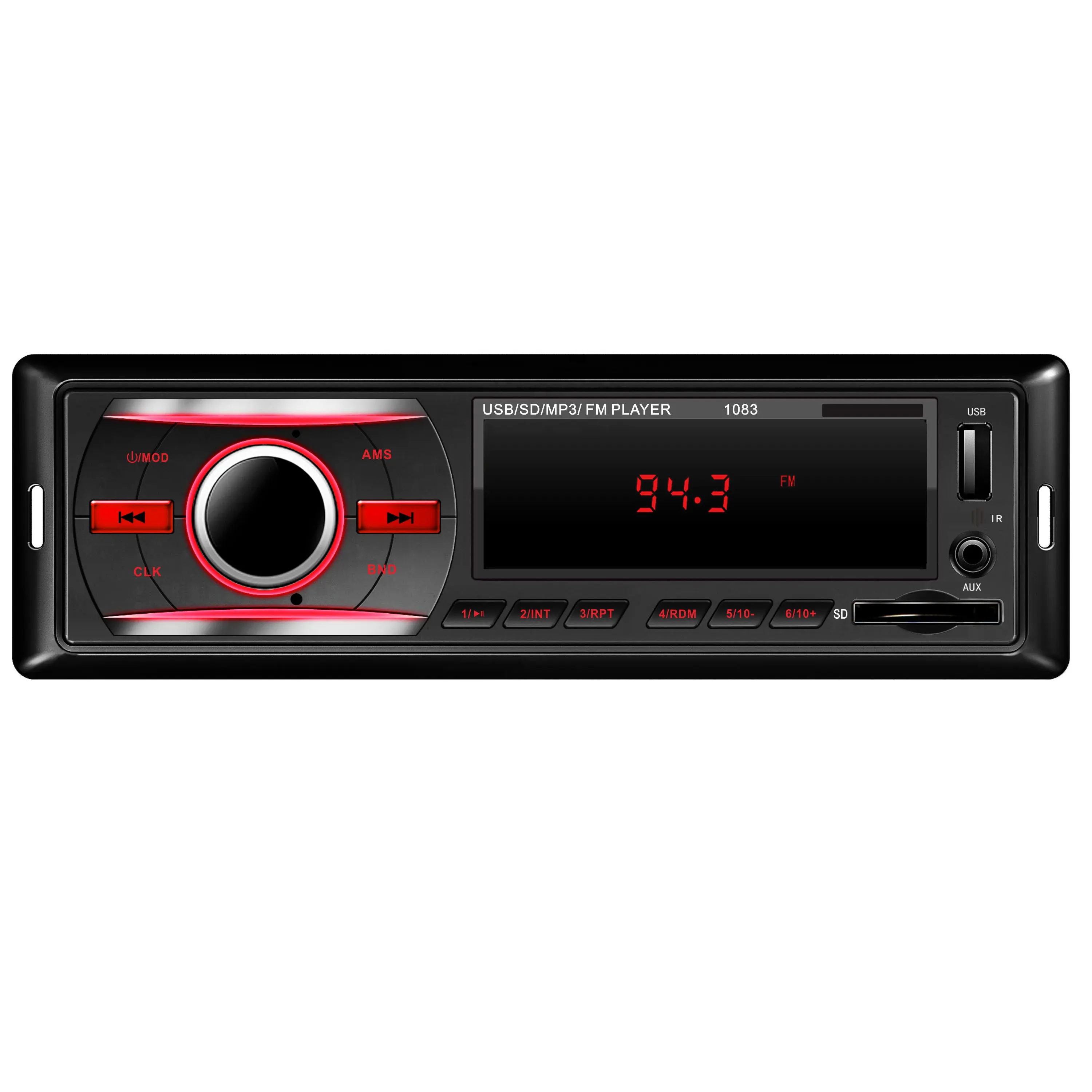 बीटी एसडी यूएसबी औक्स के साथ अग्रणी कार ऑडियो कार स्टीरियो MP3 प्लेयर एलसीडी पैनल एलईडी पैनल विकल्प के साथ कार स्टीरियो
