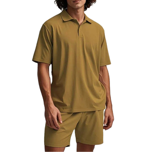 เสื้อเชิ้ตผู้ชายลำลองแบบสั่งทำ OEM แขนสั้น ชุดเสื้อถัก 100% ผ้าฝ้าย แห้งเร็ว ลายเรียบ ย้อมสีพื้น พิมพ์ลายดิจิตอล - Product Image 1