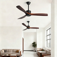 Ventilateur de plafond LED moderne décoratif 30W 3 couleurs avec télécommande, moteur DC en métal, faible consommation d'énergie, 3 pales