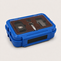 Étui à cigares rigide en métal bleu roi, grand format, anti-humidité, avec couvercle à fenêtre, doublure en mousse, compartiment pour coupe-cigares et briquet, idéal pour le voyage, cadeau pour homme, usage domestique