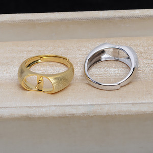 แหวนเงินแท้ S925 แบบเปิดปรับขนาดได้ รุ่น Wenchi ผิวขัดหยาบ ขนาด 14-16 นิ้ว รุ่น J16729 พร้อมอุปกรณ์ตกแต่งมุก สำหรับงานเครื่องประดับ - Product Image 4