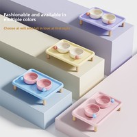 Support de gamelle surélevé en céramique pour chat et chien, anti-fuite, avec support de cou, plat rond pour nourriture et eau pour animaux de compagnie, Chaozhou Guangdong