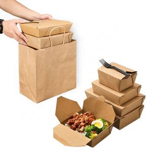 Sacs en papier kraft biodégradables et recyclables personnalisés, écologiques, avec poignées torsadées, impression de logo, marron, pour la restauration - Product Image 6