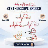 Broches en forme de stéthoscope d'infirmière pour femmes, accessoires de personnalité pour infirmières, cadeaux, épingles de chapeau et de revers