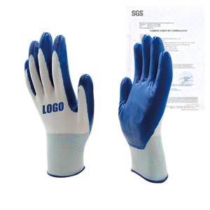 Guantes de trabajo de construcción personalizados-Venta al por mayor Guantes de jardín recubiertos de nitrilo Opciones impresas personalizadas disponibles - Product Image 1