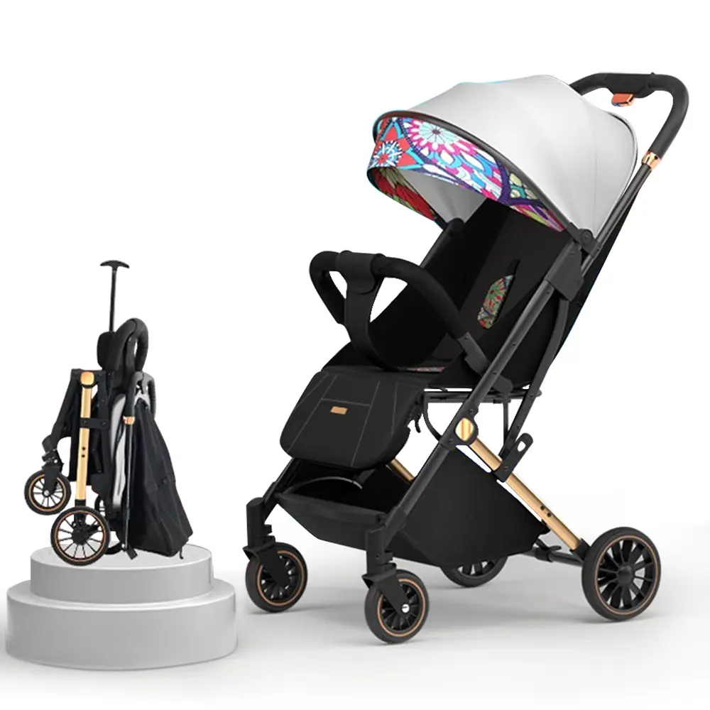 Stroller Baby 2023 Unisex Lightweight One Hand Foldable Baby Carriage Stroller Luxury Baby Pram Trolley Coches Para Bebes.