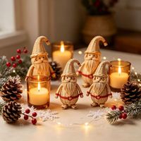 Sapin de Noël en rotin personnalisé, très demandé, décoration de bureau écologique pour la maison, ornements Père Noël