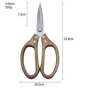 Gunting dapur baja tahan karat multifungsi, untuk memotong daging gunting tulang ayam dengan pegangan kayu - Product Image 2