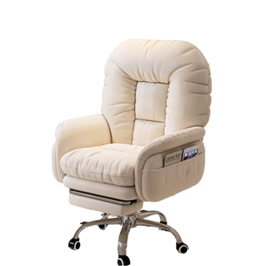 Modern White Ergonomic Swivel <b>Office</b> <b>Chair</b> Luxury Plush Comfort with <b>Wheels</b> Hot Sale for <b>Office</b> & Living Room Fabric Material - Product Image 1