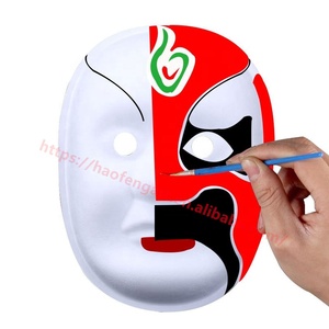 DIY Vollgesichtsmasken aus Papierfasern, weiß, bemalbar, Blanko-Maske, Maskerade, Halloween-Party, Vollgesichtsmasken - Product Image 2