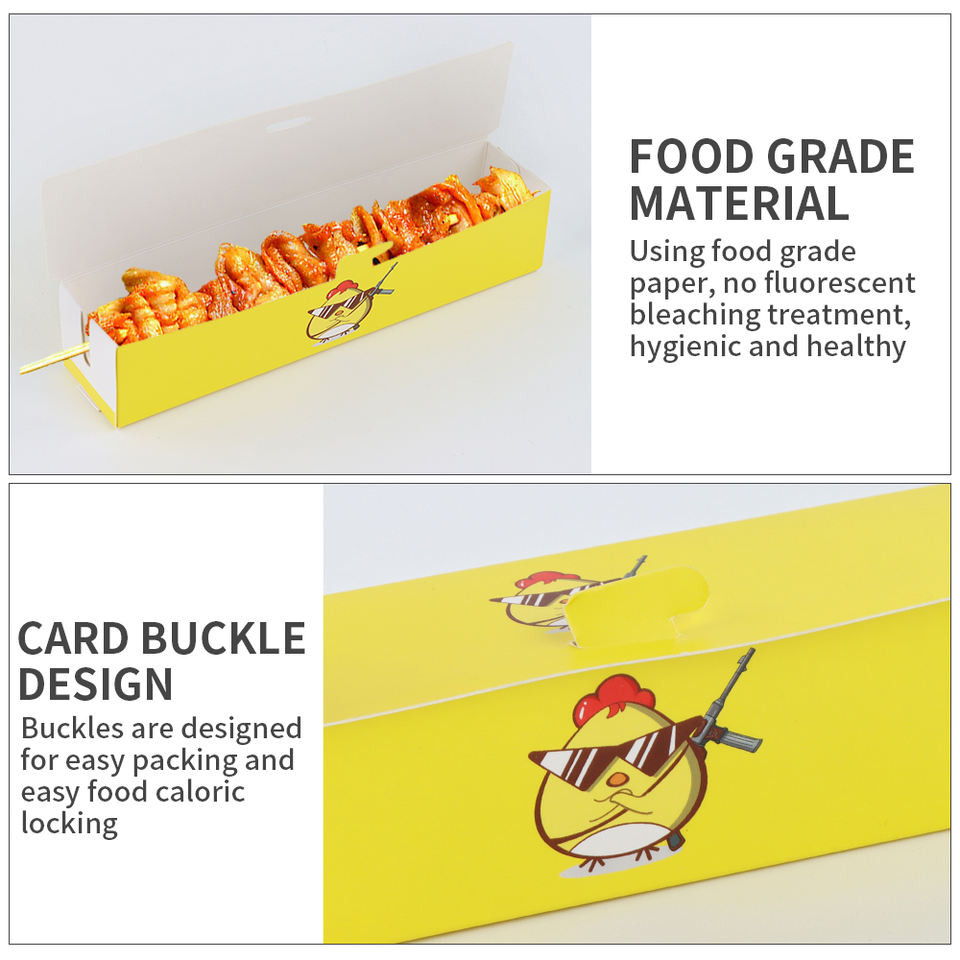 Disposable Take Away Folding Custom Printed Hot Dog Packaging Sandwich Corn Dog Box With logo