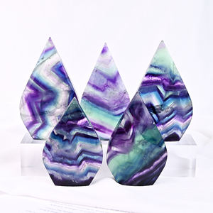 Ornamen fluorit pelangi populer batu permata Reiki Fengshui ukiran tangan kristal air mata fluorit kerajinan untuk meditasi - Product Image 1