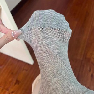 Summer Style Hollow Mesh <b>Socks</b> With Ruffle Trim Mid Calf Breathable Women's Slouch <b>Socks</b> - Product Image 2