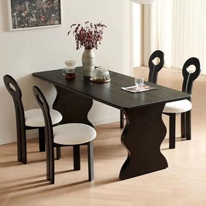 <span class=keywords><strong>Table</strong></span> à manger en <span class=keywords><strong>bois</strong></span> de frêne <span class=keywords><strong>massif</strong></span> de style vintage français, <span class=keywords><strong>table</strong></span> longue rétro couleur noyer pour la maison - Product Image 3