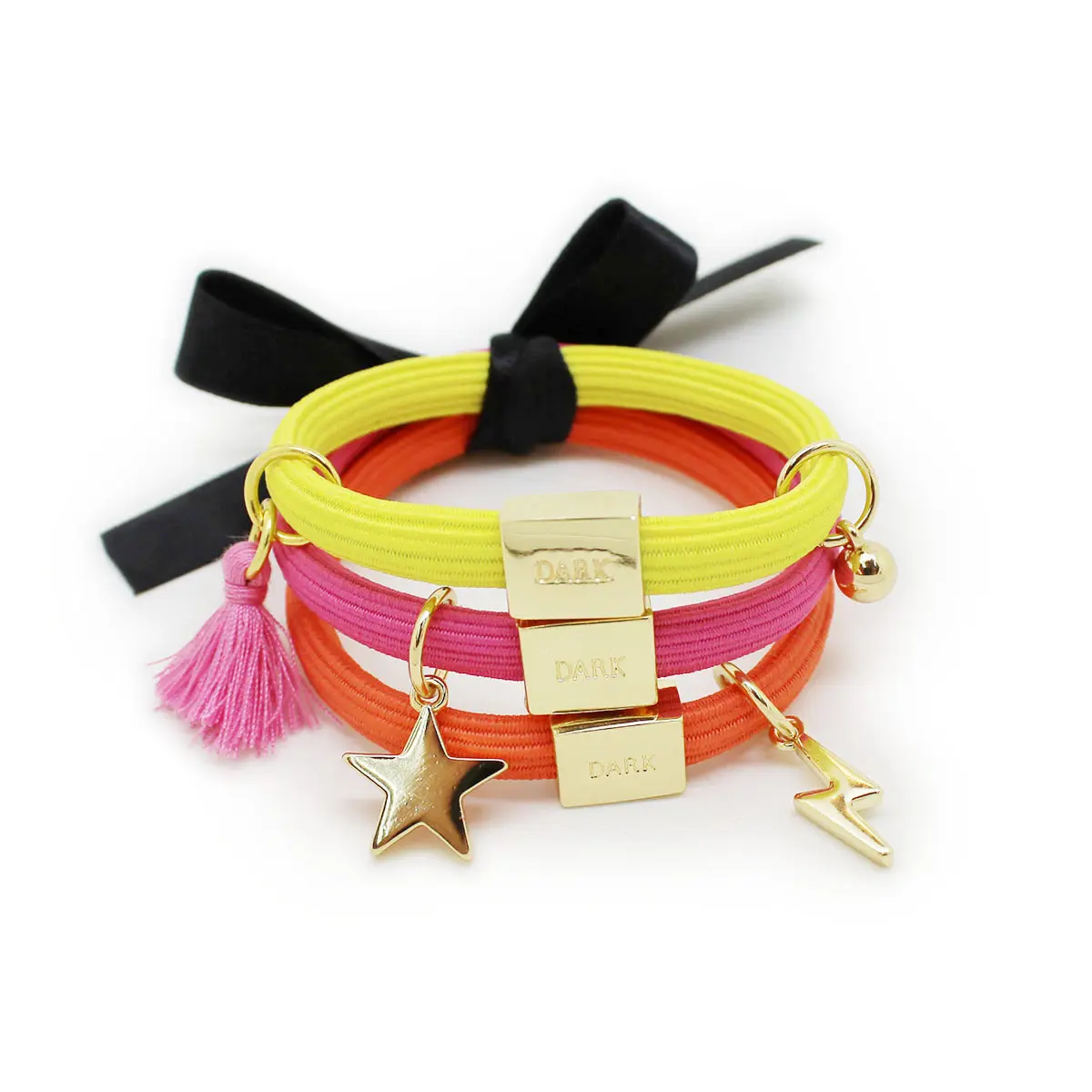 Elastic Hair Tie With Metal Charms Elastic Hair Band With Metal Charm Hair Tie Bracelet For Decoration