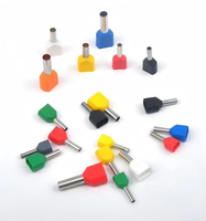 Bornes de raccordement hexagonales à double fil en PVC isolé TE, connecteurs de câbles à sertissage à froid en cuivre pur