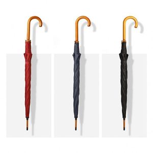 Wsy4322 Wholesale 27'' <b>Large</b> Size Golf Windproof Double Layer <b>Umbrella</b> Wooden Handle - Product Image 6