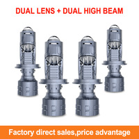 Aurora double lentille lumineuse H4 H7 projecteur fish-eye Bi LED projecteur lentille phare ampoule Mini LED antibrouillard pour voiture moto