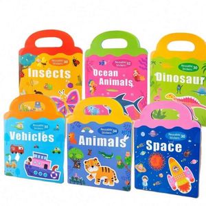Cadeau intéressant pour enfant, insectes, animaux marins, dinosaures, véhicules, espace, autocollants 3D, puzzle magnétique, jouet pour enfants - Product Image 1