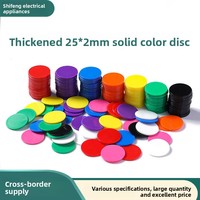 Jetons de comptage en plastique couleur unie 25x2mm, jetons de poker, marqueurs de bingo pour accessoires de jeux de société