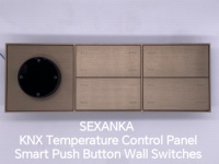 Système d'automatisation intelligent SEXANKA KNX, maison intelligente, hôtel, interrupteurs muraux intelligents en aluminium avec bouton poussoir combiné pour le contrôle de la température