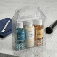 Boîte cadeau personnalisée en plastique transparent PET imprimée avec poignée pour emballage de cosmétiques et de maquillage