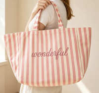Sac fourre-tout pour femme en toile de coton réutilisable, pliable, imprimé d'un motif géométrique, fermeture éclair moyenne, grand format, pour le bureau et les voyages