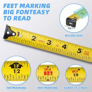 Étui de protection en caoutchouc 7.5M/25FT ruban à mesurer rétractable antichute pour charpentier et ingénieurs - Product Image 3