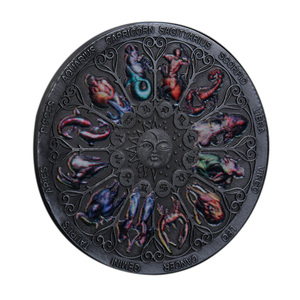 Moneta Commemorativa dello Zodiaco - Lega di Zinco Anticata da Collezione, Design con Ruota Astrologica delle 12 Costellazioni per Astrologia - Product Image 5