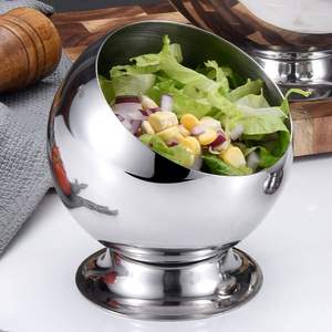 Tazón para Mezclar Ensaladas Comercial de Acero Inoxidable con Diseño Oblicuo Estilo Hotel, Ecológico, para Condimentos, con Acabado Espejo - Product Image 1