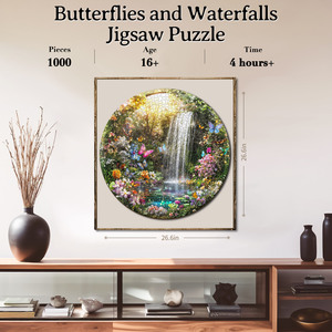 Puzzle artistique floral en fleurs 1000 pièces en carton, jouet DIY avec impression couleur pour la décoration du salon et cadeau de vacances - Product Image 4