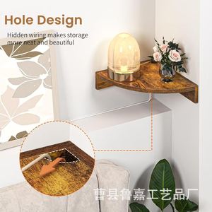 Wall Corner Wooden <b>Shelf</b> 3 Tier Wall Mounted Storage Rack For Books And Miscellaneous Items <b>Bedroom</b> Study Organization - Product Image 4