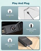 Maßgefertigtes Starlink Mini 2-in-1 USB-C & Zigarettenanzünder DC-Stromkabel 10FT 100W Wasserdicht 5,5/2,1mm 18AWG