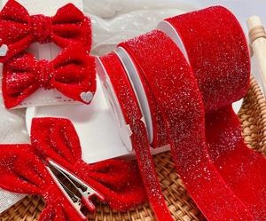 ริบบิ้นกำมะหยี่เนื้อนุ่มหรูหรา ขอบมีสาย สำหรับตกแต่งงานแต่งงาน งานปาร์ตี้ และห่อของขวัญ - Product Image 4