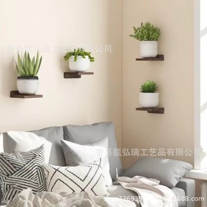 Cross-border wooden <b>wall</b>-<b>mounted</b> flower rack, simple <b>wall</b>-<b>mounted</b> <b>shelf</b>, decorative <b>shelf</b> for living room, bathroom, and - Product Image 2