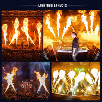 Machine à flammes à trois têtes, 4 canaux DMX, aluminium, 200W, 3-4m, boule de feu, AC 110-240V, effets spéciaux de scène