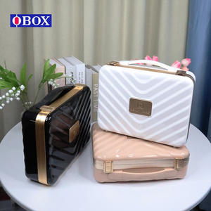 Valise de maquillage professionnelle Obox avec miroir éclairé, rechargeable, portable, boîte de rangement cosmétique 12 pouces rose noir blanc - Product Image 3