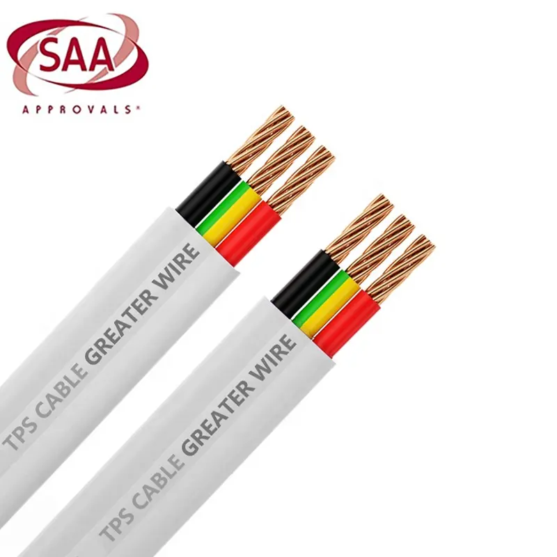 Certificat SAA AS/NZS 5000.2 1.5mm 2.5mm 4mm 6mm 2 Core 3 Core SAA Approbation Flat 2.5 Twin And Earth Cable