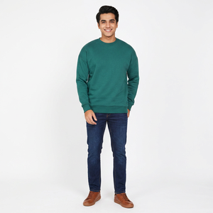 Sweat-shirt personnalisé à col rond 100% coton 500 g/m² épaules tombantes vierge streetwear hiver vintage style urbain fermeture éclair - Product Image 1