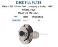 Plaque de remplissage de pont FOYO de haute qualité OEM ODM en acier inoxydable 316 avec bouchon de remplissage de gaz verrouillable pour bateau, yacht, accessoire de pont marin