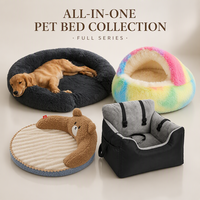 Lit pour chat et chien en fausse fourrure apaisant anti-anxiété, moderne et tendance, coussin auto-chauffant doux et chaud