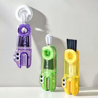 Brosse de nettoyage multifonctionnelle 3-en-1 en forme de carte plastique pour bouteilles d'eau, thermos, tasses, outils de nettoyage de cuisine et de maison