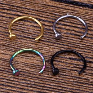 2017 แหวนจมูกแบบใหม่ของอินเดีย 4 ชิ้น/เซ็ต สีทอง สีเงิน สีดำ สีสันสดใส ป้องกันการแพ้ - Product Image 6