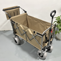 Chariot de camping pliable et portable, grand chariot à quatre roues en tissu Oxford, design moderne, pour la plage et les pique-niques