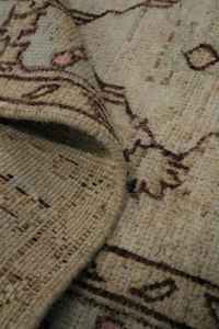 Tapis turc Oushak fait à la main 100% teinture végétale 6x9 pieds Options de taille personnalisée motif abstrait laine et coton - Product Image 5