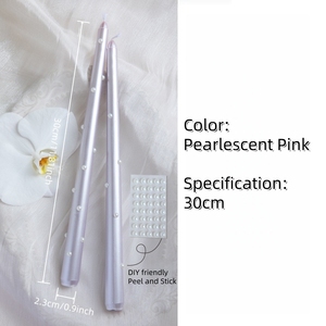 Bougies coniques fines et hautes, non parfumées, personnalisables, avec autocollants nacrés DIY tendance, pour la décoration créative du Ramadan, Diwali, Halloween et des mariages - Product Image 5