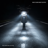 Phare de moto Z04 5 LED avec lentille DRL en forme de U, projecteur fumé, lampe avant pour moto et scooter – Amélioration