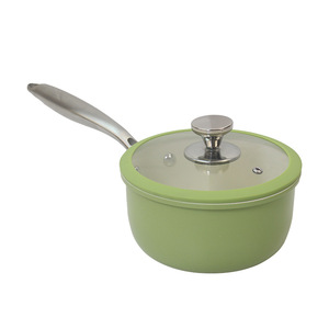 Mini Milk Pot 18cm Green Nonstick Round For Baby Food Cooking Universal Stove Use - Product Image 1