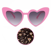 Lunettes de soleil de fête en forme de cœur, effet de diffraction, lunettes de fête pour décorations de fête de bachelors, cadeau pour la Saint-Valentin