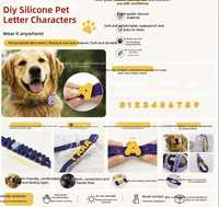 Perles de lettres en silicone DIY pour collier d'animal de compagnie, 40 caractères, breloques personnalisées pour colliers de chat et de chien